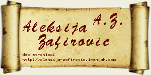 Aleksija Zafirović vizit kartica